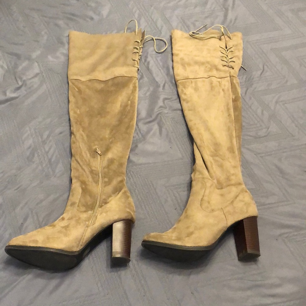 Over the Knee Brown Suede Boots